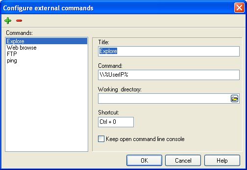 External commands configure