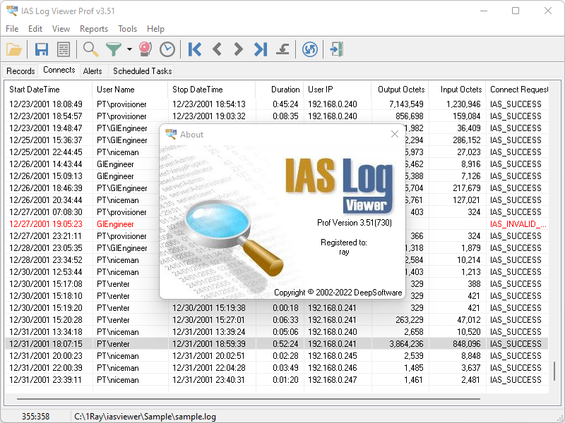 IAS Log Viewer reports wizard